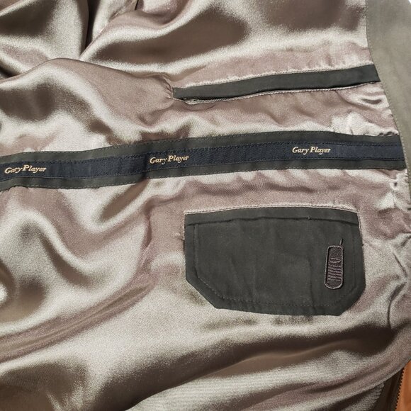 Gary Player Men's Light Brown Faux Suede Full Zip Golf Bomber Jacket Size 3XL - Picture 8 of 10